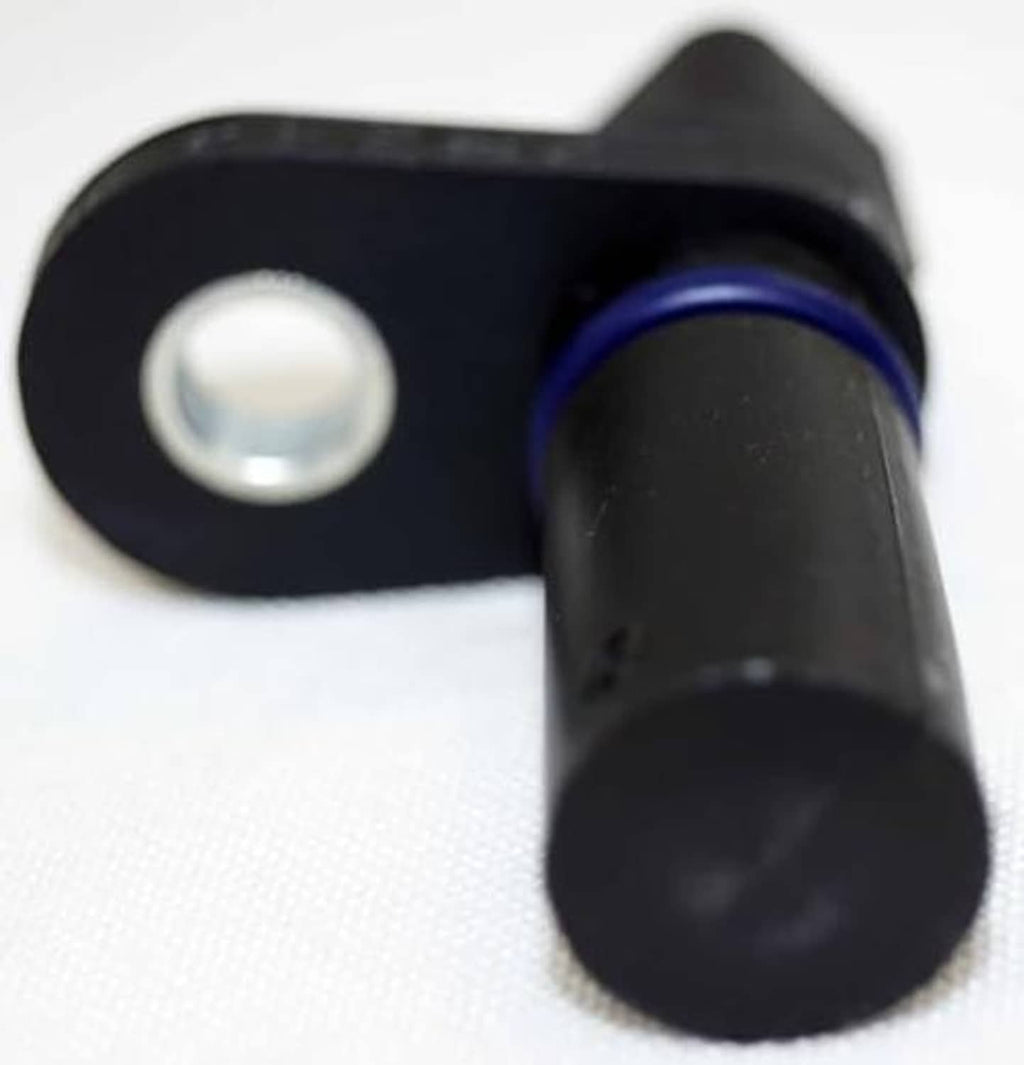 Camshaft position sensor with black connector and blue ring on the housing