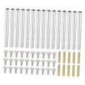 M4 coupling nut and screw kit with 50mm coupling rods, mixed steel and brass-colored parts