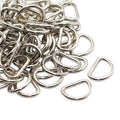 Nickel-plated non-welded D-ring metal buckles, loop rings (set of 100)