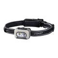 Black COAST headlamp with adjustable mesh strap and dual-lens front light