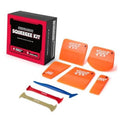 TPU squeegee kit with orange and tan PPF tools in five sizes.