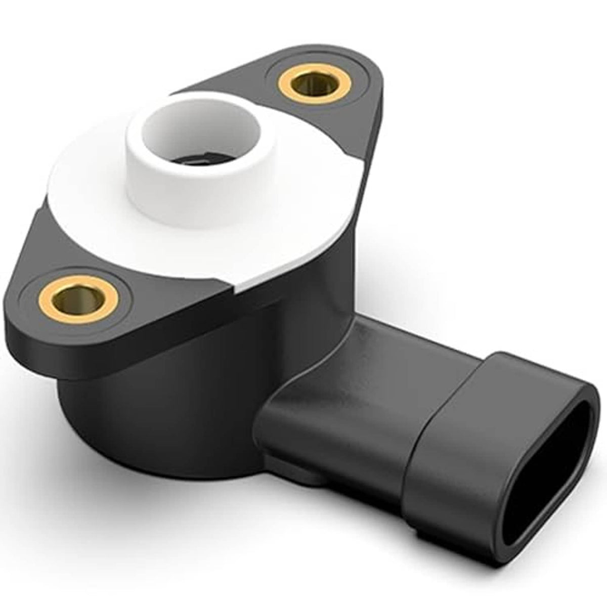 Golf cart throttle position sensor accelerator, black body with white mounting ring