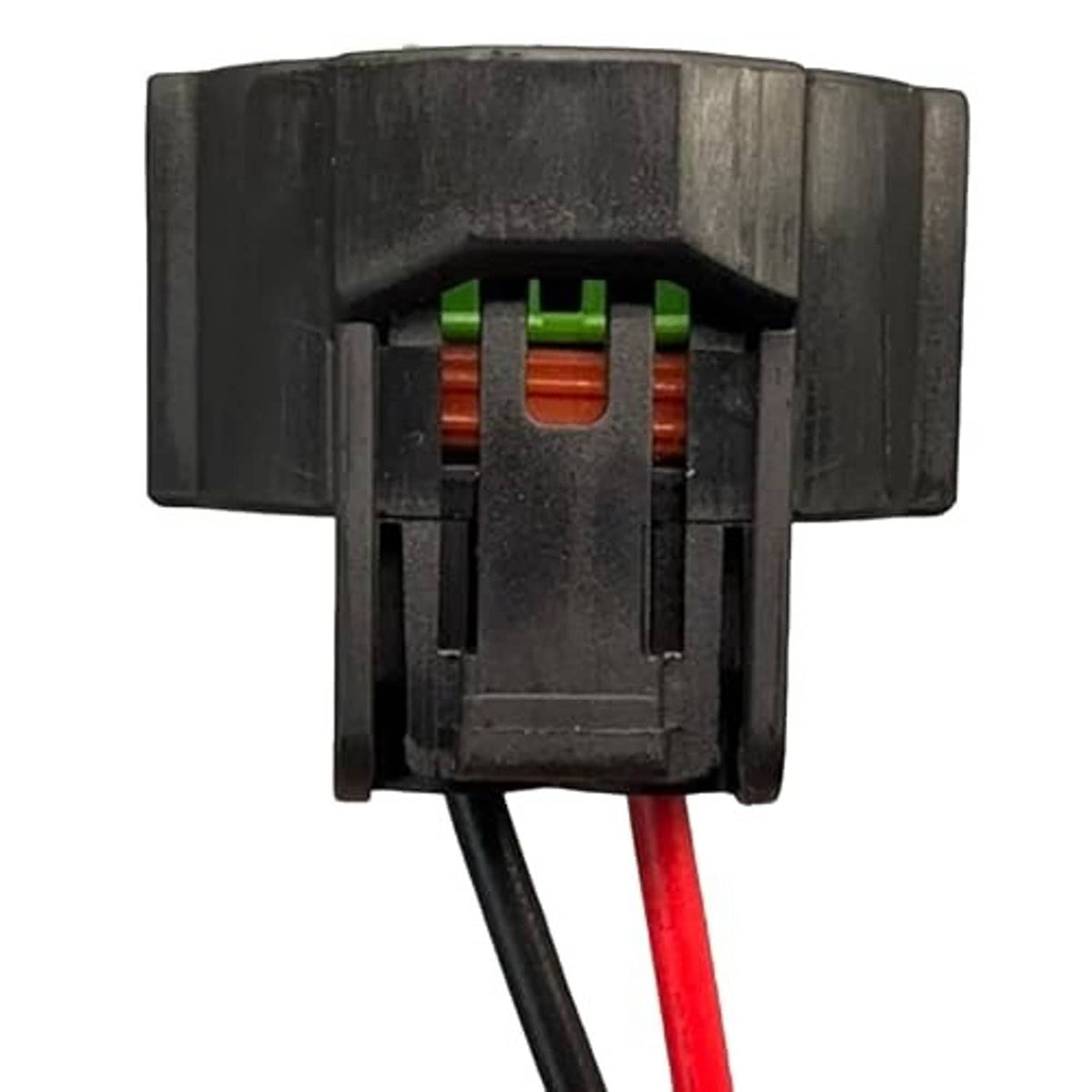 Fog light wiring harness adapter inner connectors with green terminal and red wire