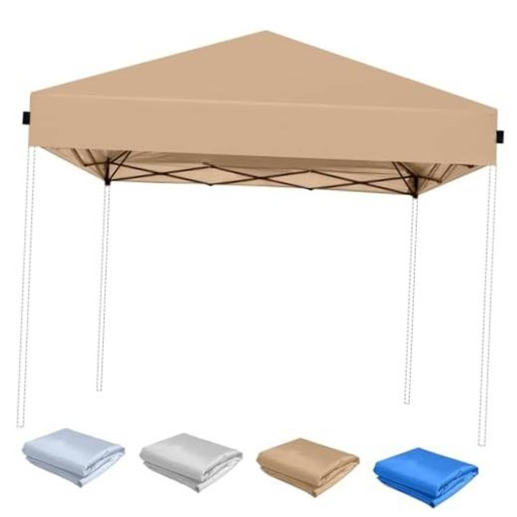 Khaki pop-up canopy top replacement cover with side straps