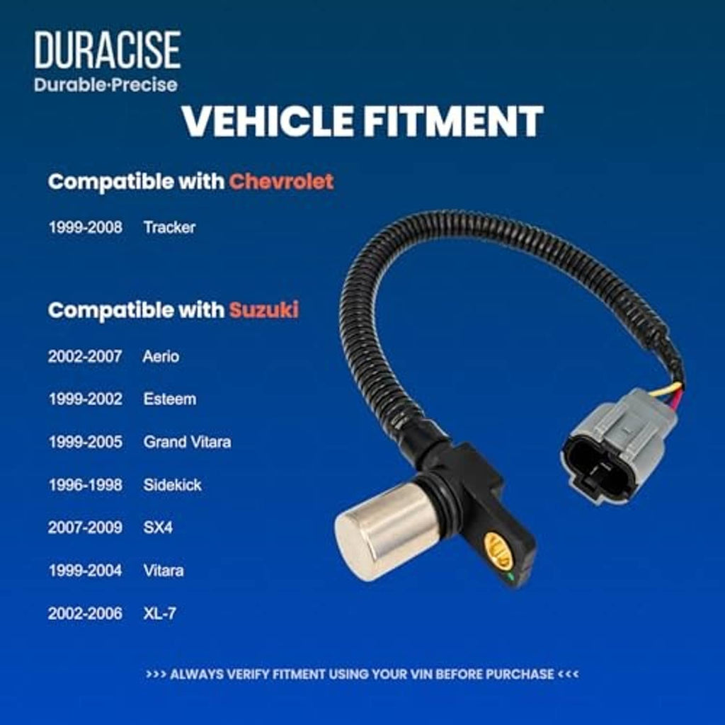 Crankshaft position sensor with black cable, gray connector, and silver cylindrical sensor tip