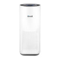 LEVOIT HEPA air purifier, white cylindrical tower with top air outlet and perforated front