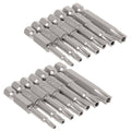 14-piece security Torx bit set, 5-point star tips, metal finish