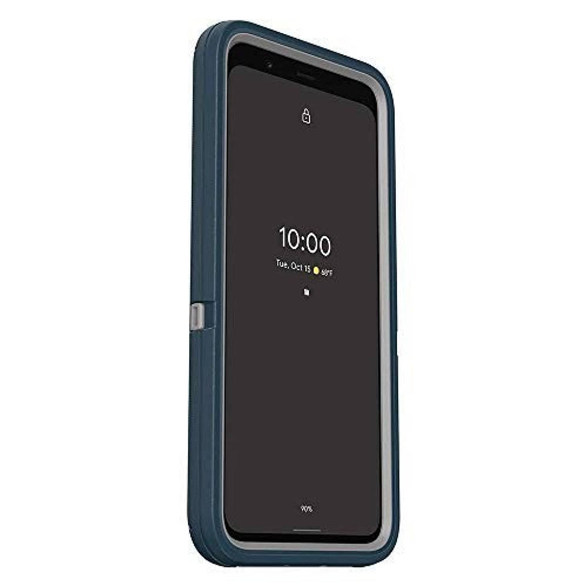 OtterBox Defender Series Pixel 4 case in dark blue, side profile with button openings