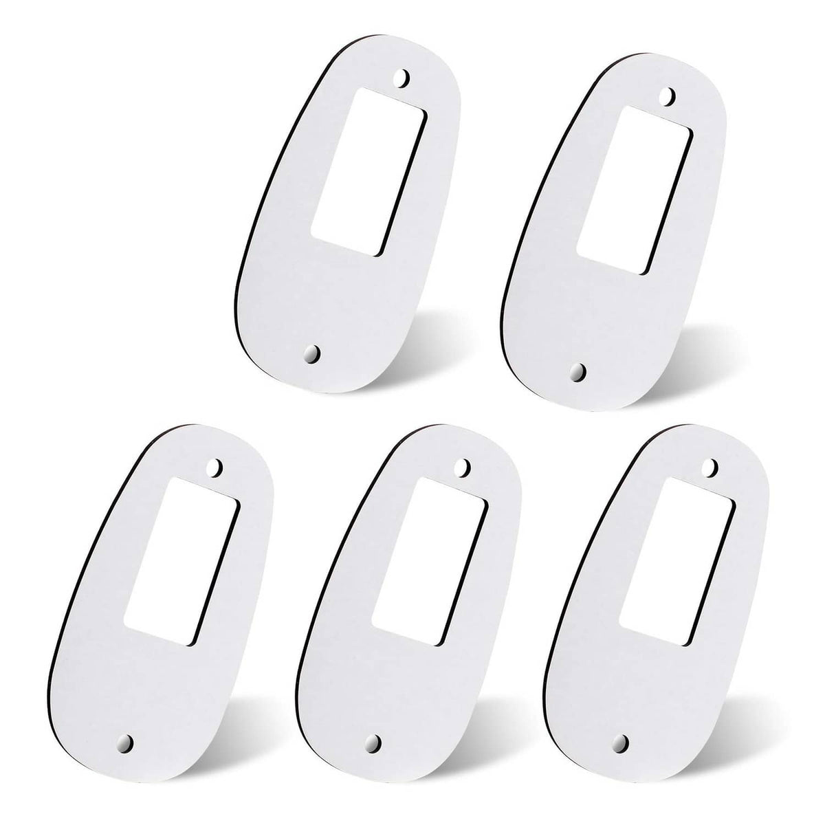 White oval cab marker light gasket with two mounting holes and rectangular cutout