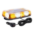 Mini roof strobe light bar with amber/white LEDs and clear cover, black power cable