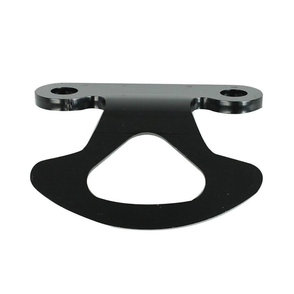 Truck bed tie-down hook anchor bracket, black metal with two top mounting holes