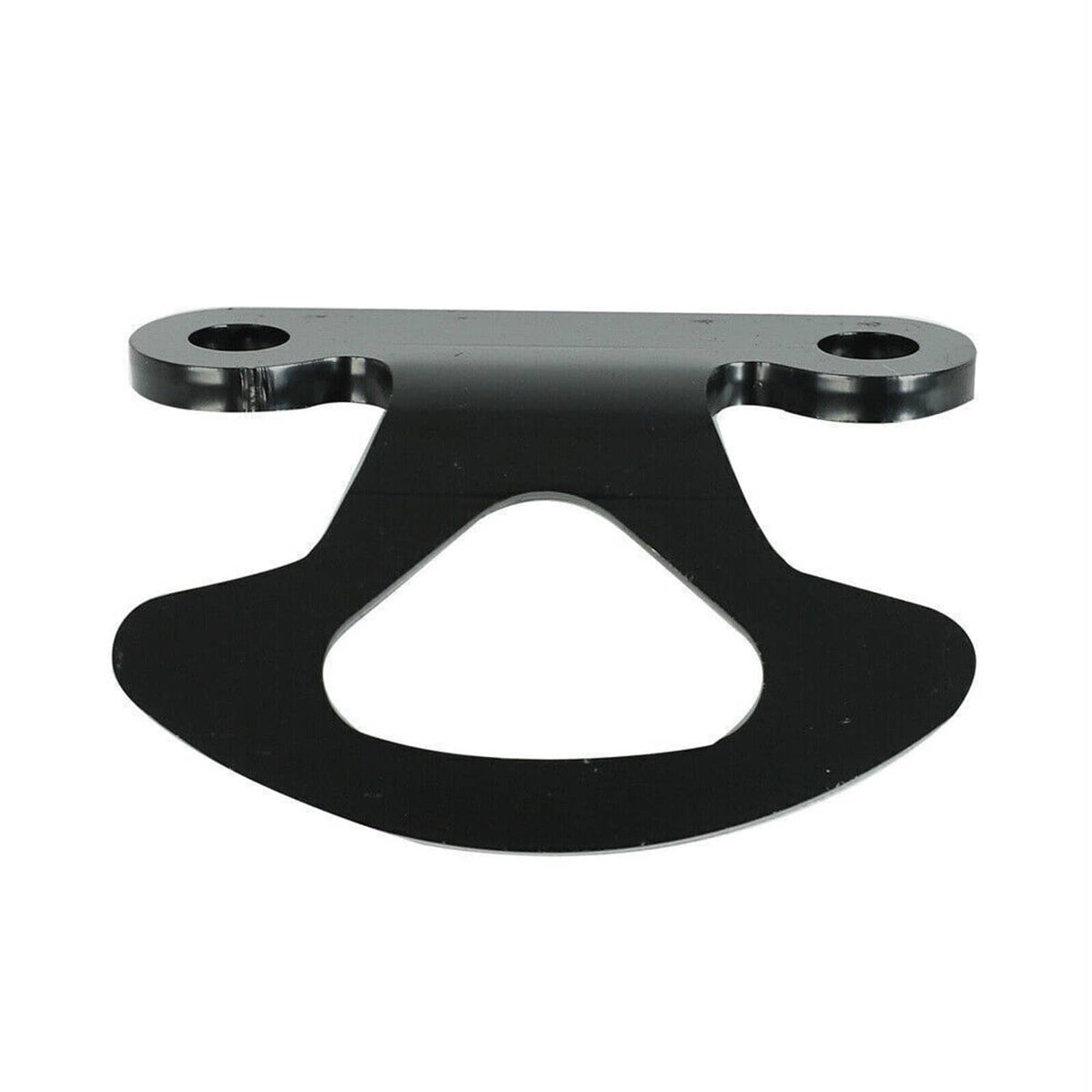 Truck bed tie-down hook anchor bracket, black metal with two top mounting holes