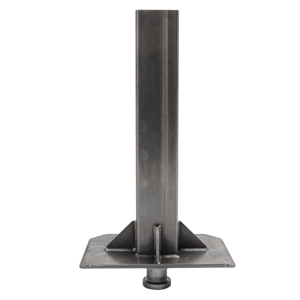 Heavy-duty trailer coupler adapter inner part, square base with support brackets and stem
