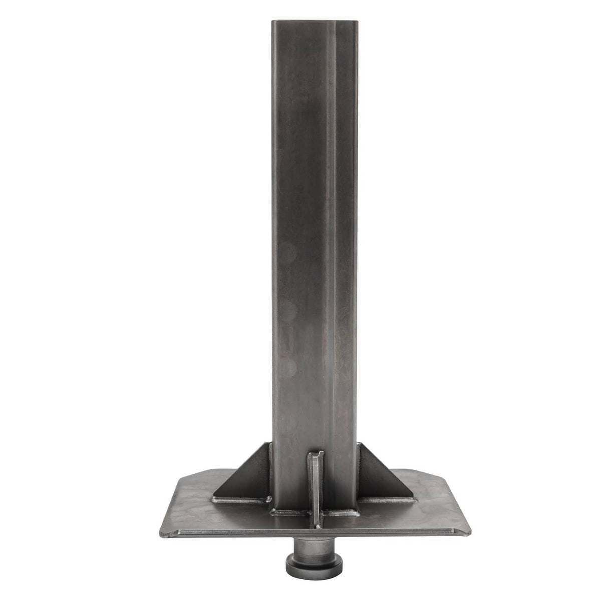 Heavy-duty trailer coupler adapter inner part, square base with support brackets and stem