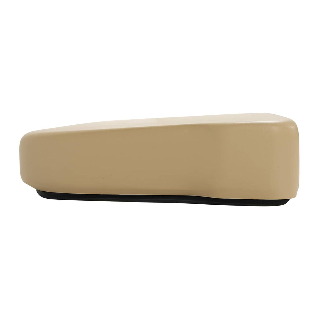 Tan seat bottom cushion with black underside trim and low-profile base