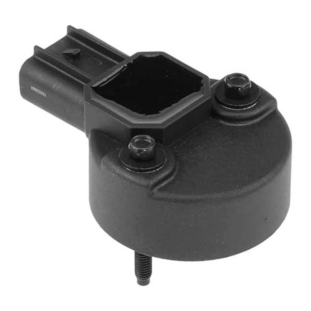 Black camshaft position sensor showing top hex caps and electrical plug opening