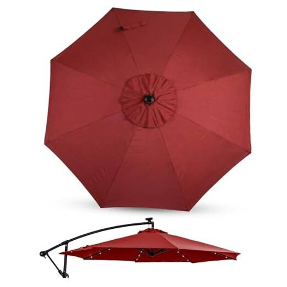 Scarlet patio umbrella replacement canopy with 8 ribs and center vent cap.