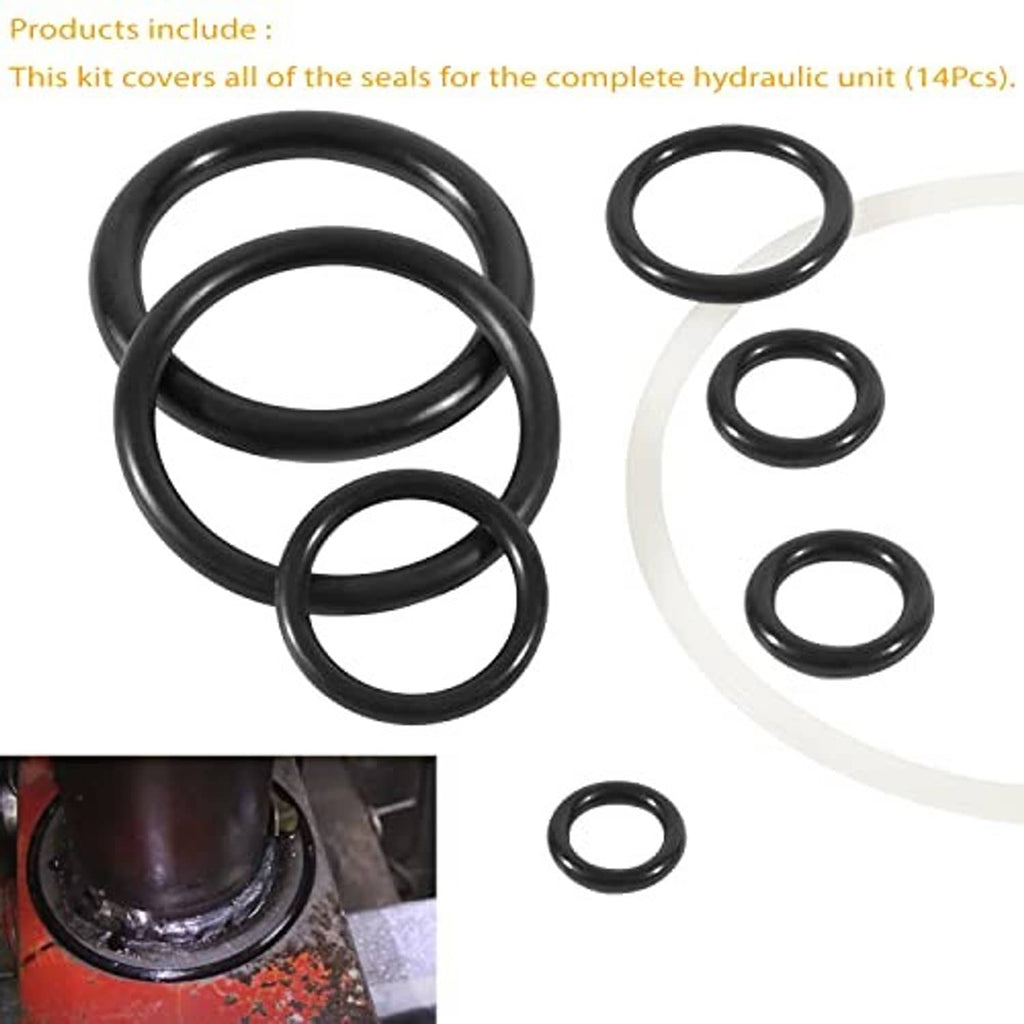 Floor jack seal repair kit bundle with multiple black O-rings and small seals