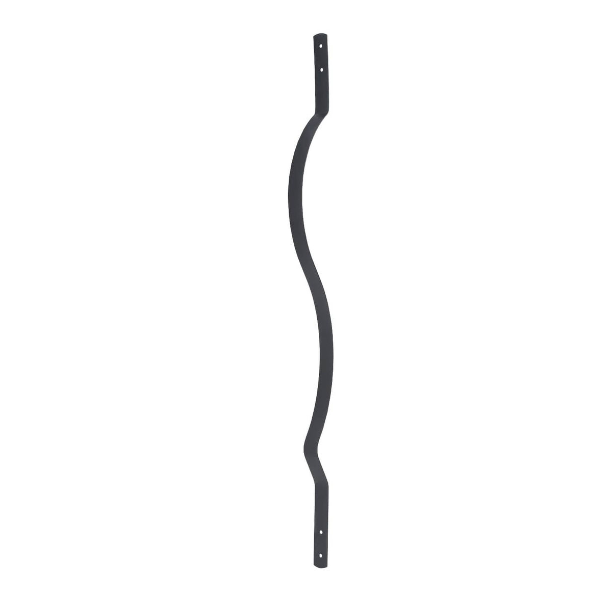 Single black steel wave baluster spindle with mounting slots