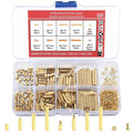 330-piece M2 brass hex spacer, screw, and nut assortment in clear storage case