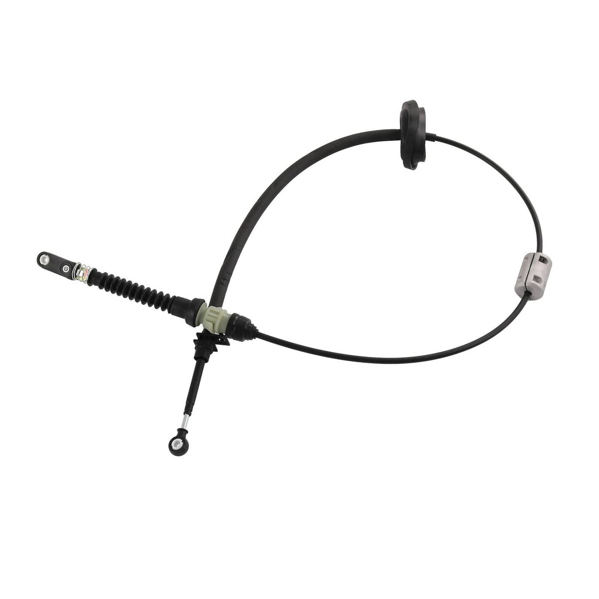Auto transmission shift cable with looped black cable and two electrical connector ends