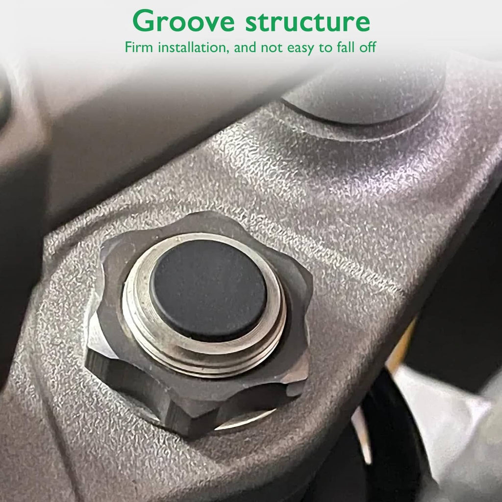 Black rubber hole plug fitted in a metal opening, showing groove edge