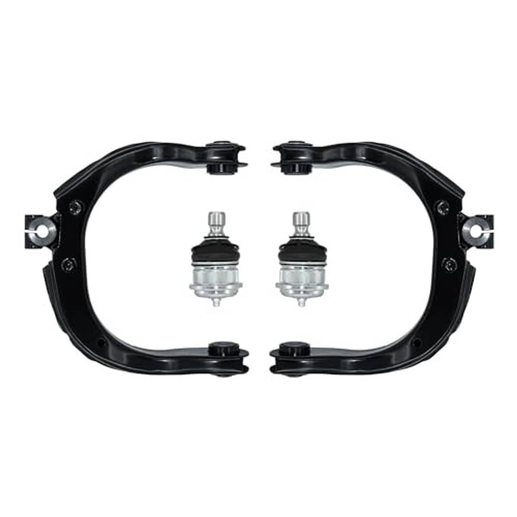 Black front upper control arm brackets with two ball joints, replacement pair