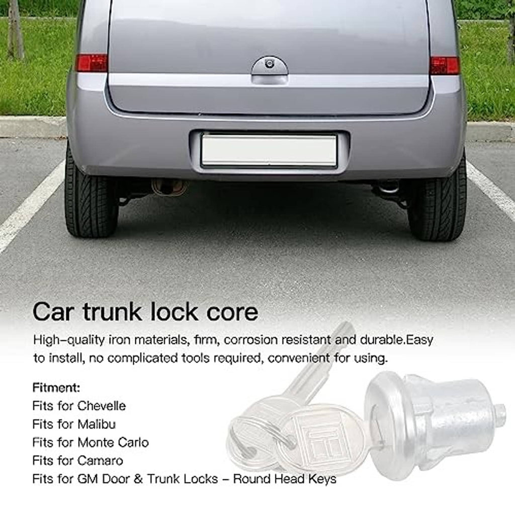 Car trunk lock key cylinder core with two keys and metal lock cylinder parts