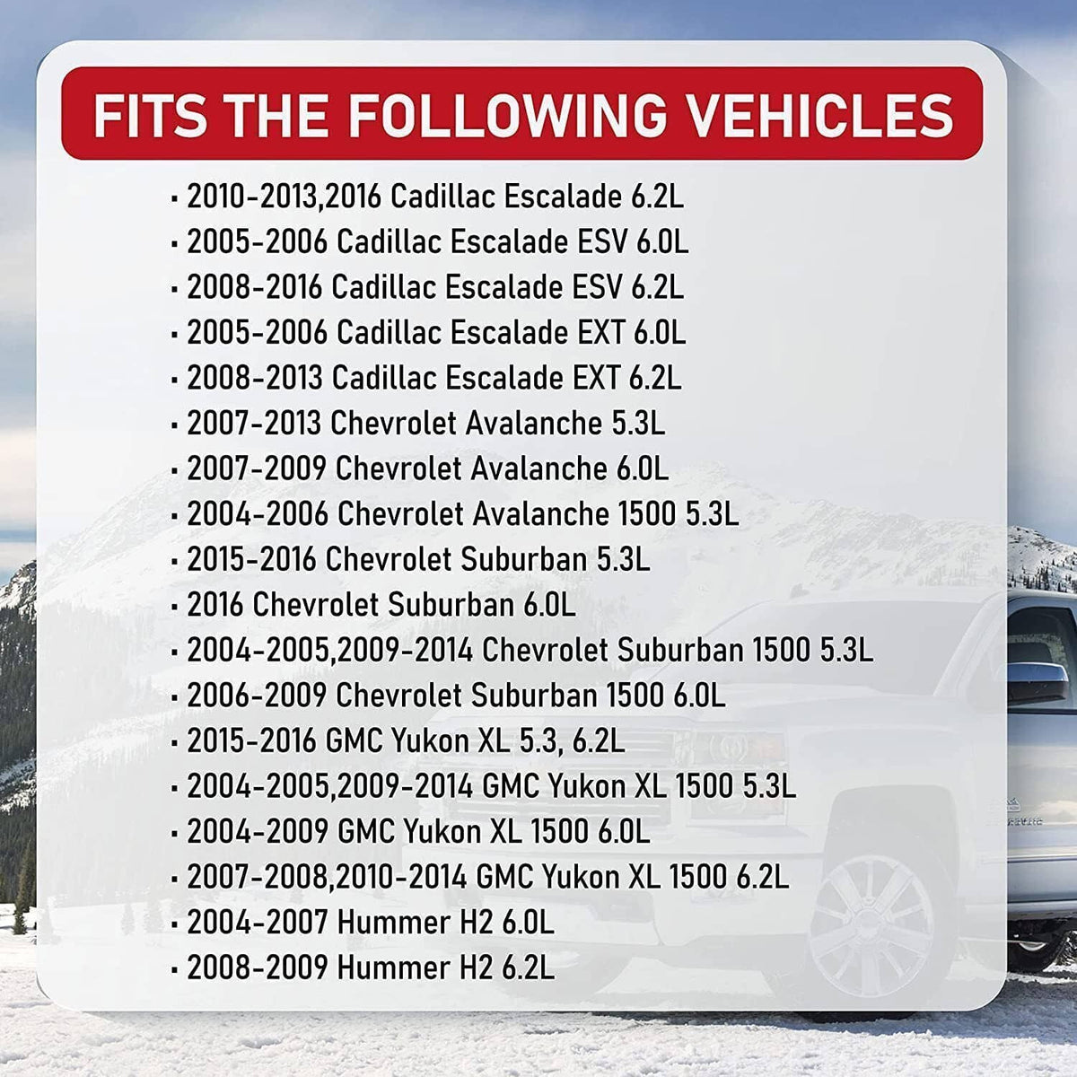 EVAP vapor canister vehicle fitment list card with compatibility details