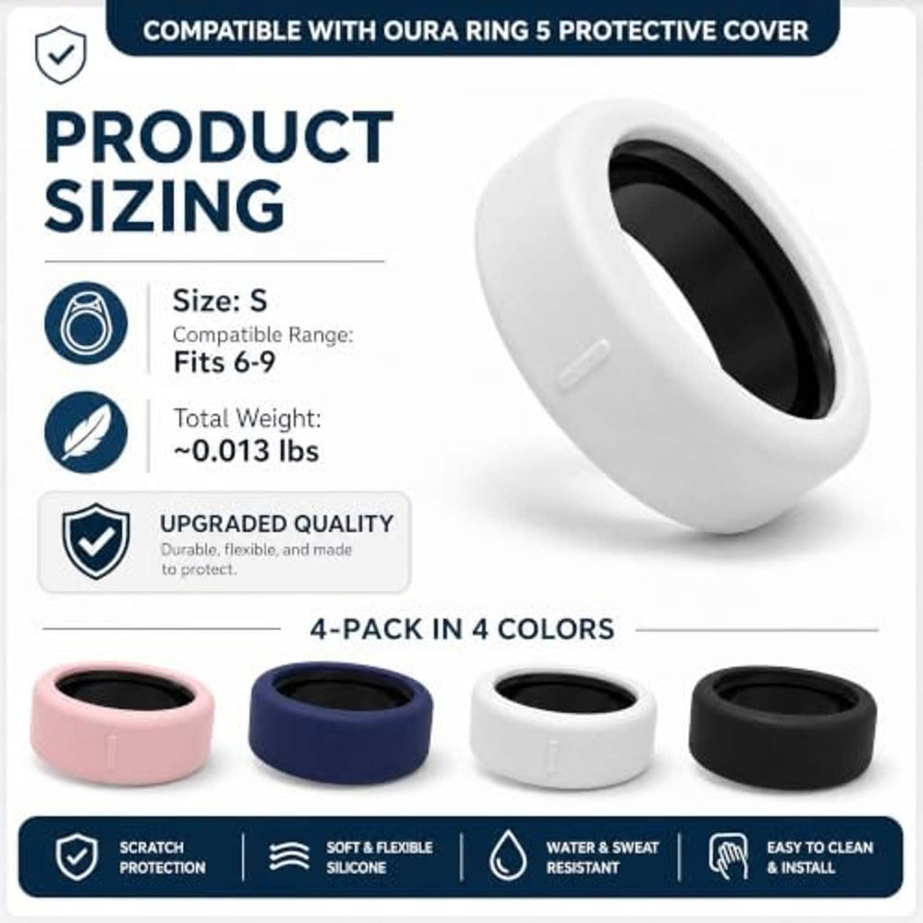 White silicone protective ring cover with smooth anti-scratch sleeve and oval opening