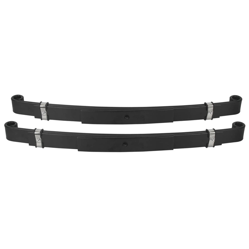 Black rear leaf springs, curved bars with metal clamps and bushing ends (2)