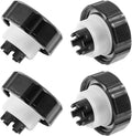 Vacuum breaker kit parts with black cap and white threaded piston, 4-pack set