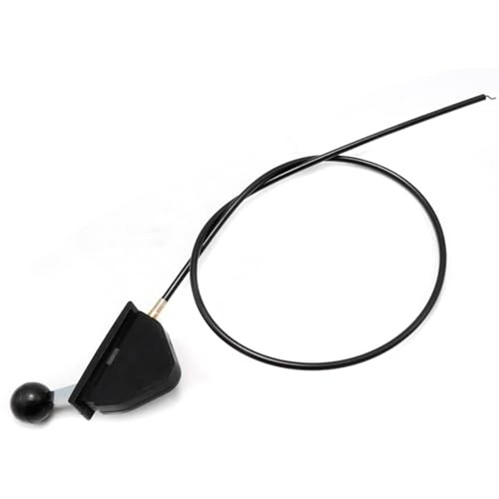 Black throttle cable with ball knob and long cable routed to the tip
