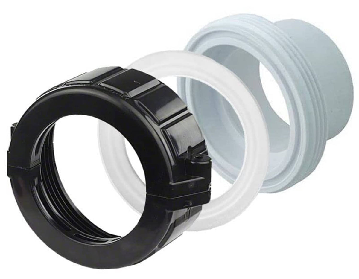 Spa hot tub heater gasket O-ring with threaded fitting, translucent light gray