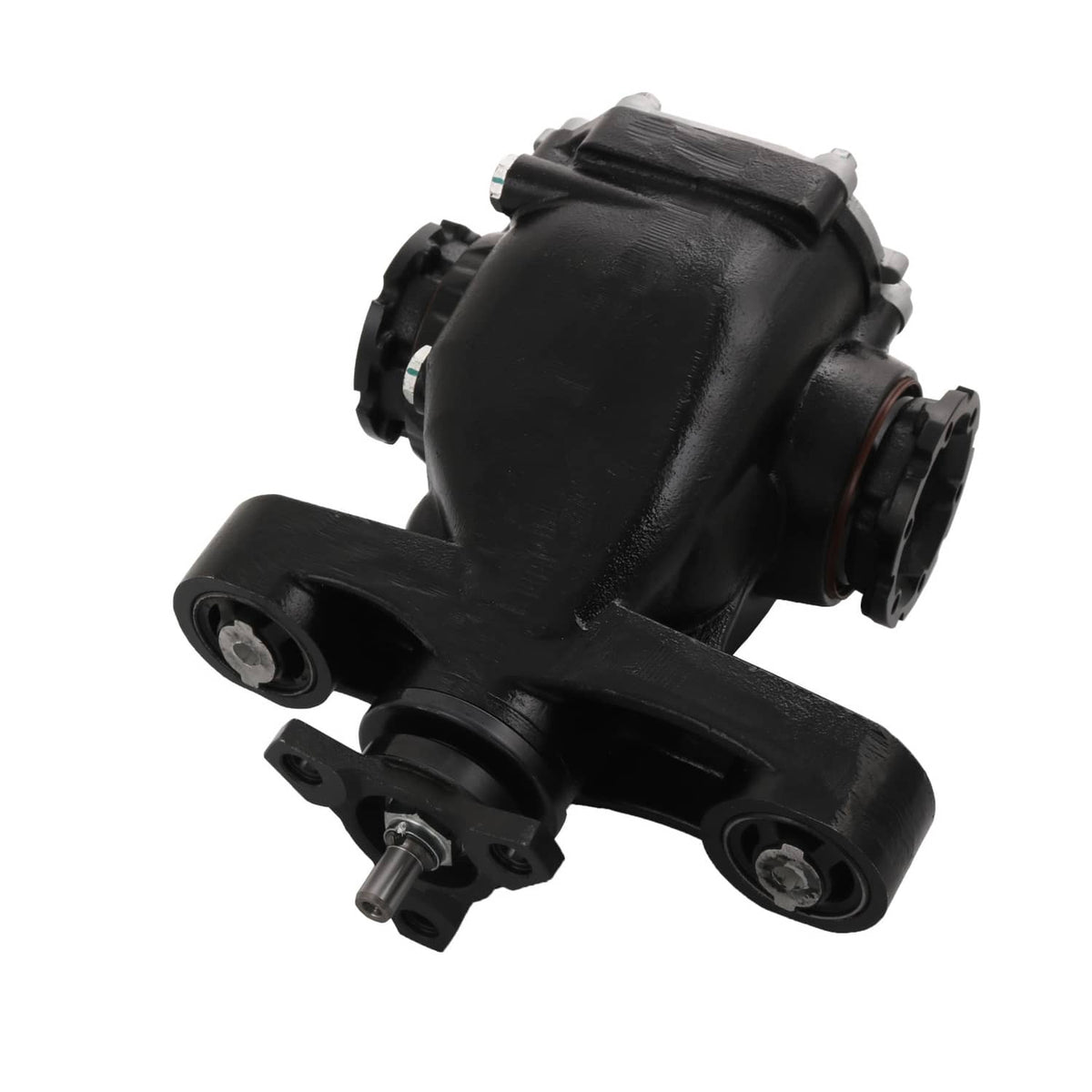 Rear differential carrier assembly with black housing and mounting brackets