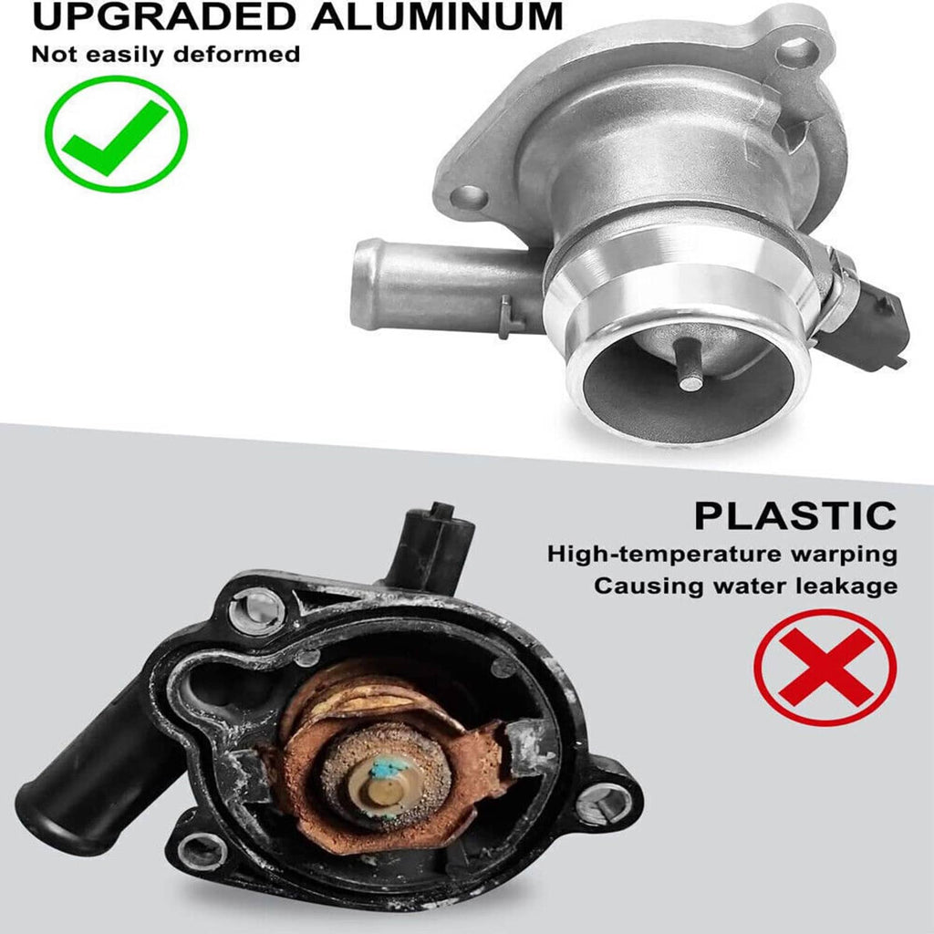 Thermostat housing assembly with aluminum casing and sealing gasket