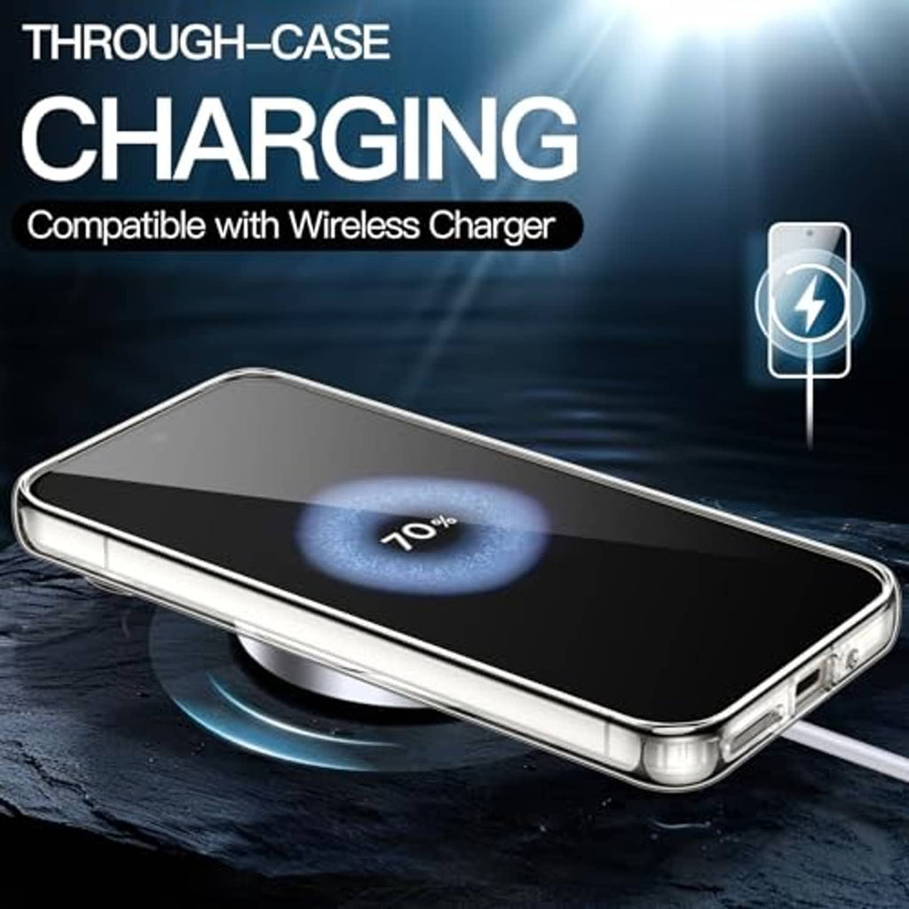 Clear slim-through case with wireless charging support and side button openings for Pixel 9/9 Pro