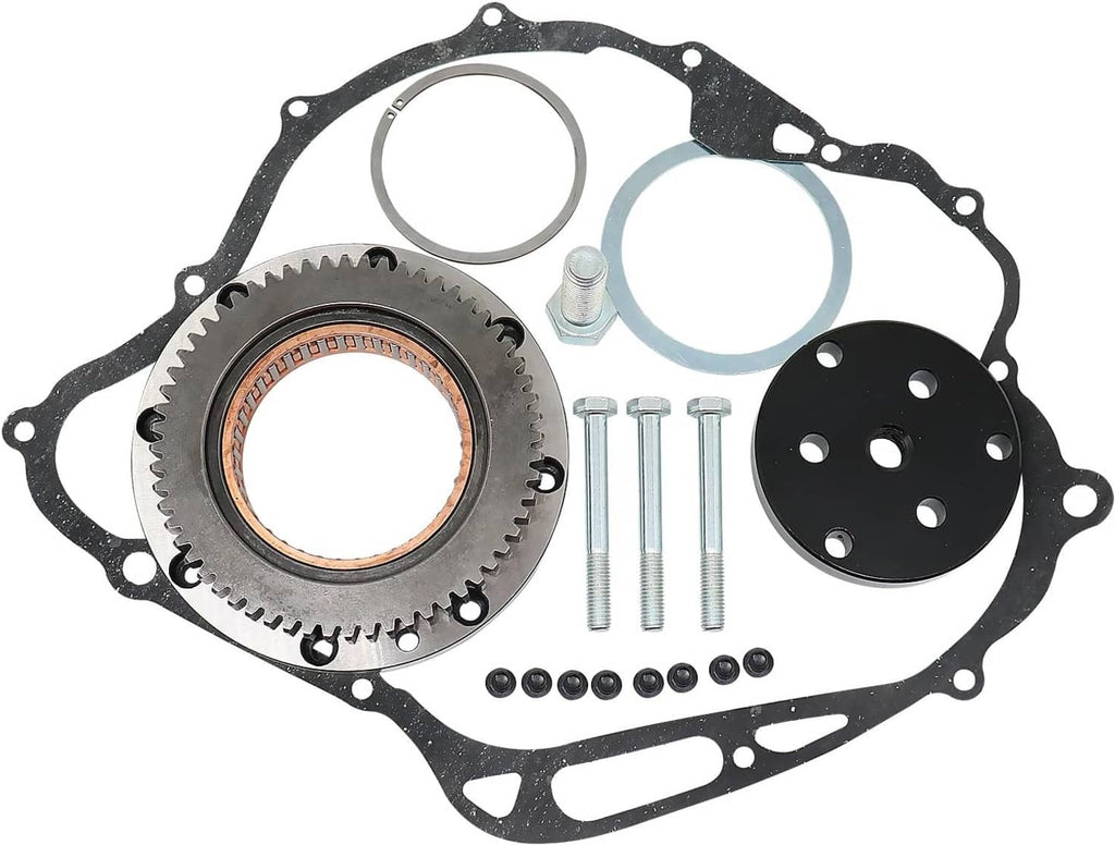 Starter clutch kit: ring gear, gaskets, seals, bolts, and black puller plate