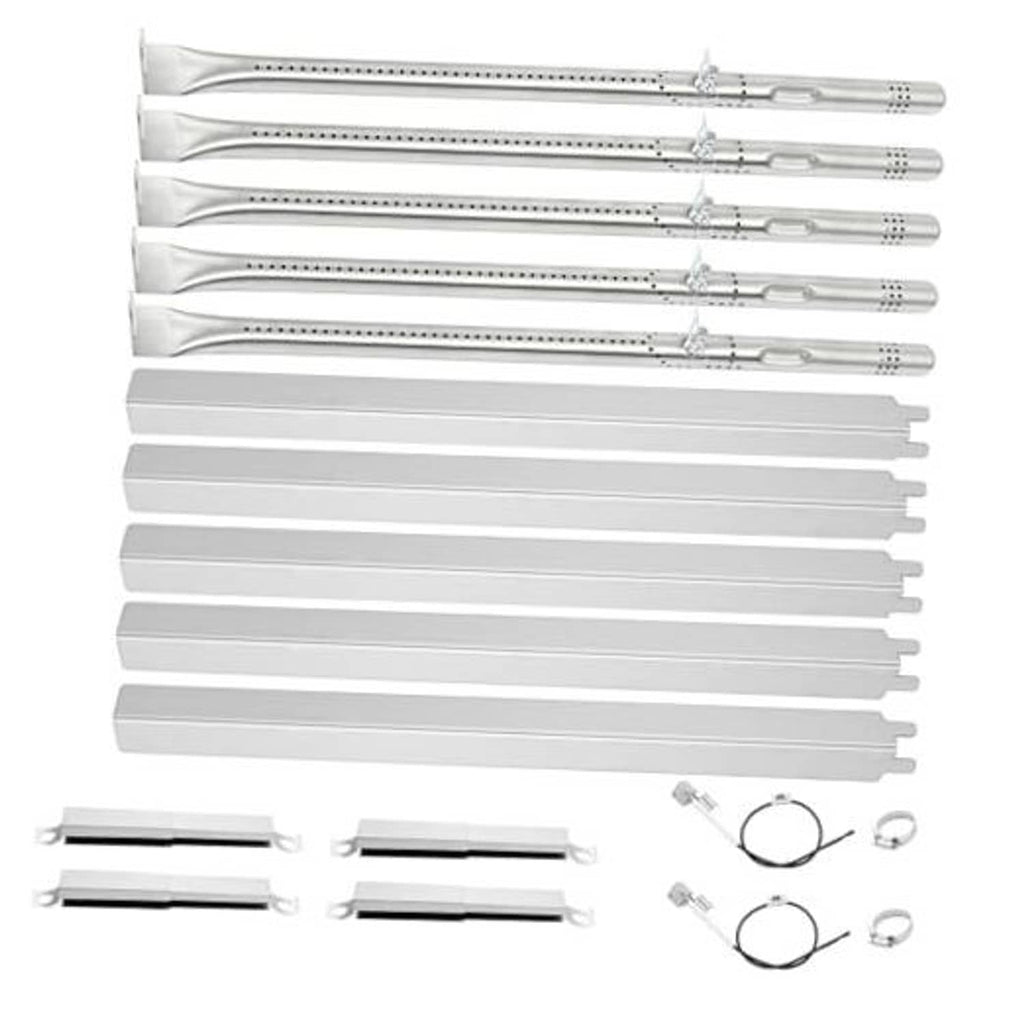 Stainless steel heat tent and burner replacement kit with brackets and wires
