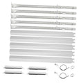 Stainless steel heat tent and burner replacement kit with brackets and wires