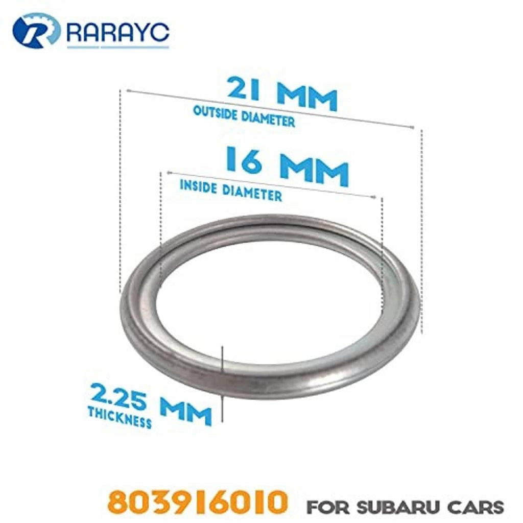 Oil drain plug gasket crush washer, 21 mm outer dia, 16 mm inner, 2.25 mm thick