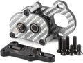 Carbon fiber portal transmission gearbox with mounting plate and steel screws for 1/10 RC crawlers
