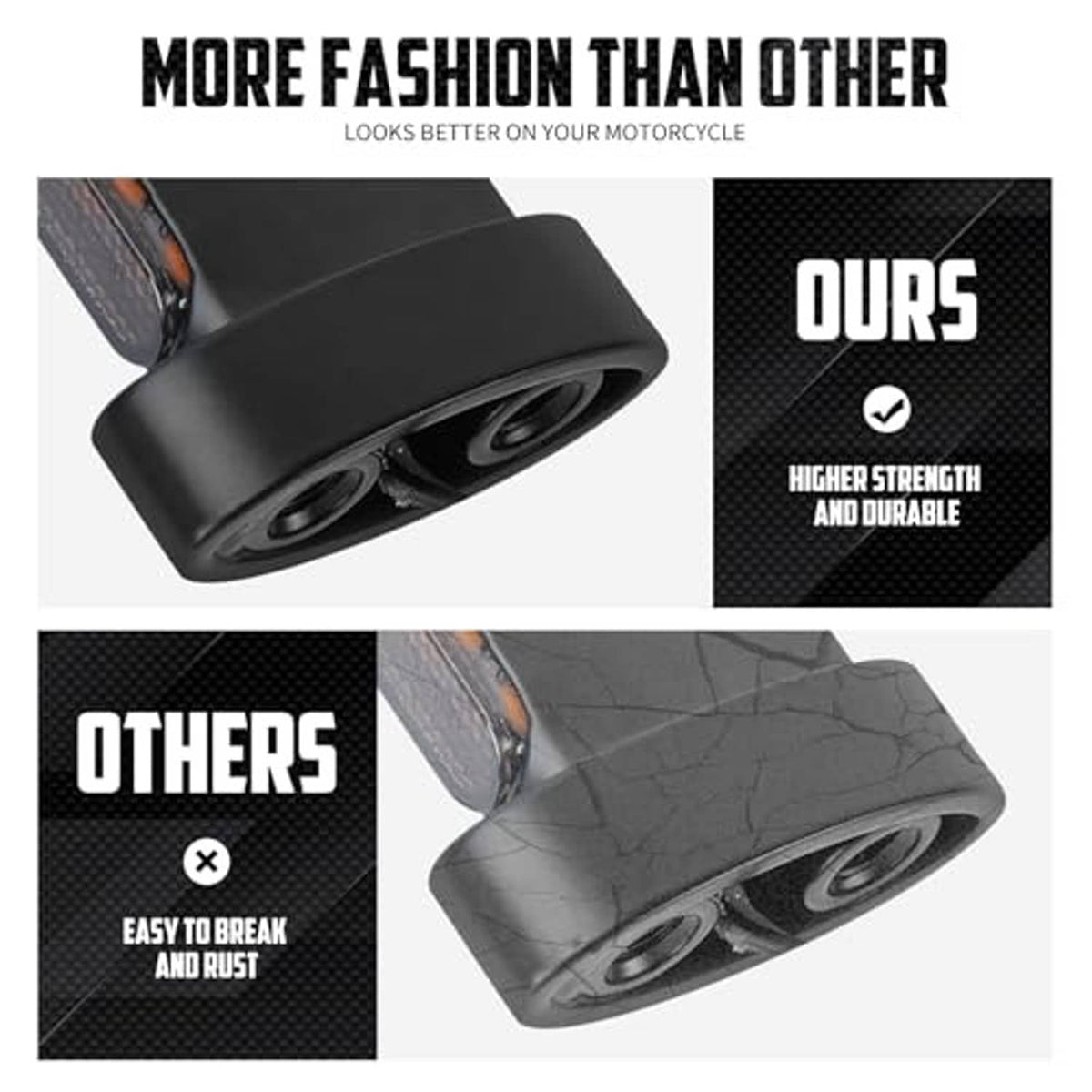 Black motorcycle LED mini blinker with smoke lens and compact cylindrical body