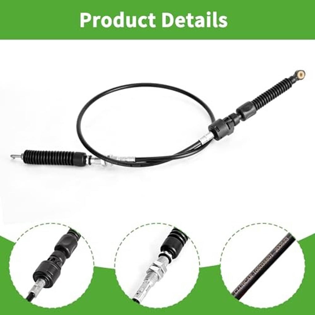 Shift cable with black wire housing, spring sections, and silver connector ends