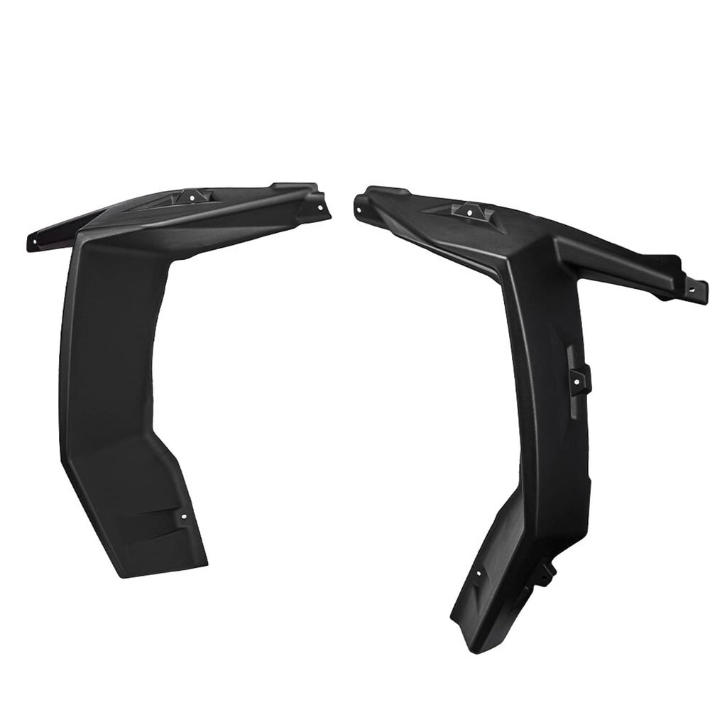 Front extended fender flares, two matte black pieces with mounting holes