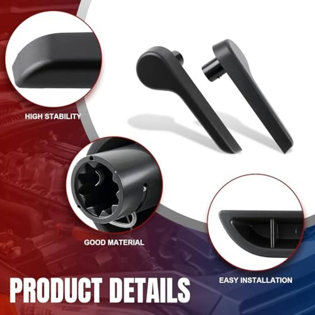 Seat recliner lever handle set with stability and installation detail callouts