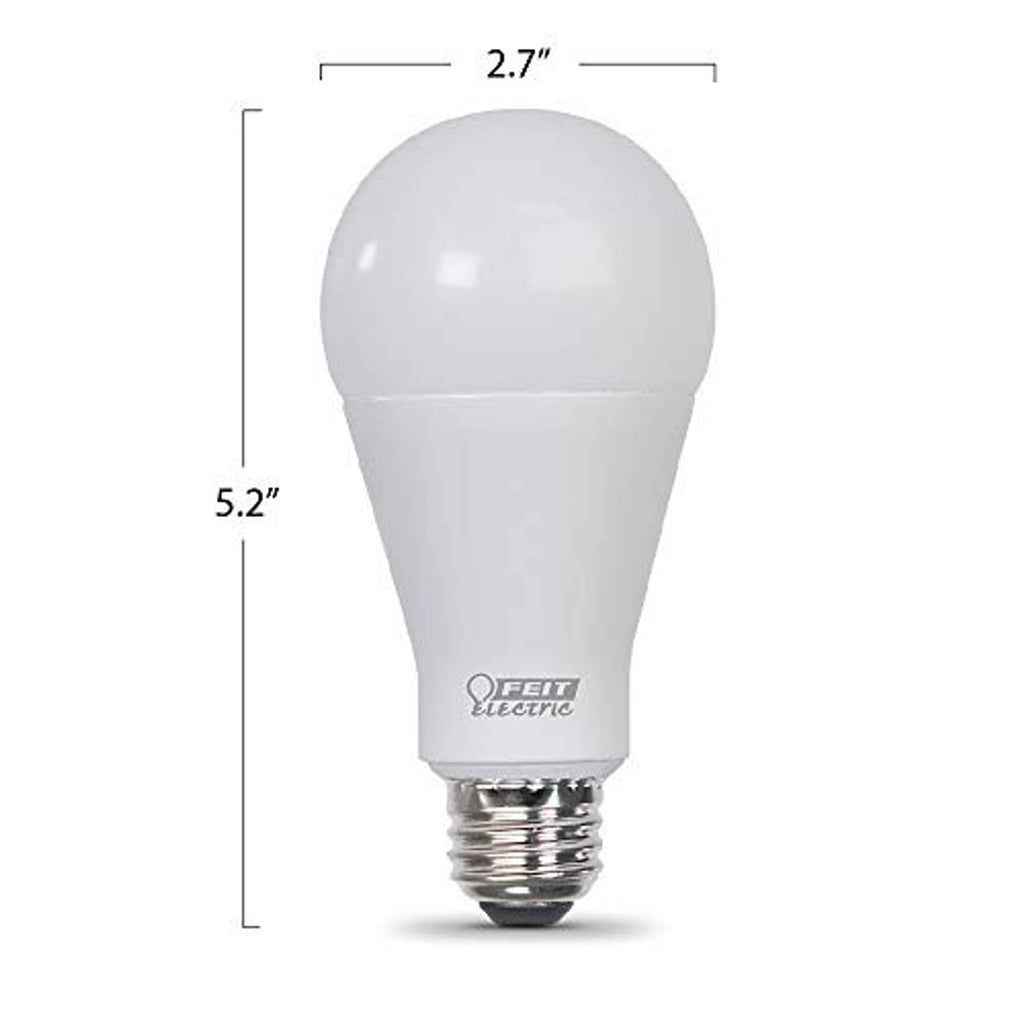 Feit Electric A21 LED light bulb with frosted globe and screw base, 2.7" x 5.2"