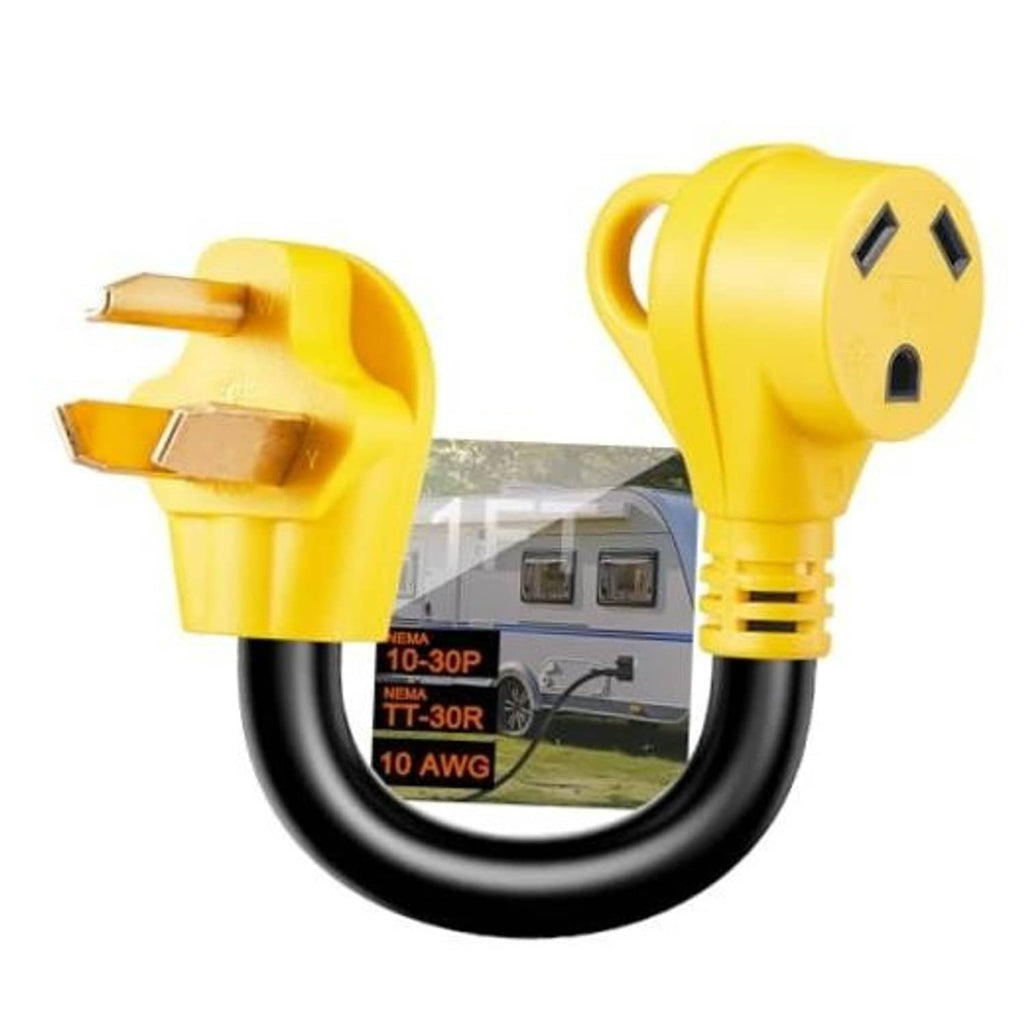 Power adapter cord: yellow NEMA plugs to TT-30R, black 10AWG cable