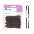 3-inch extra large black U-shaped hair pins, crimped design, ball tips; two pins shown