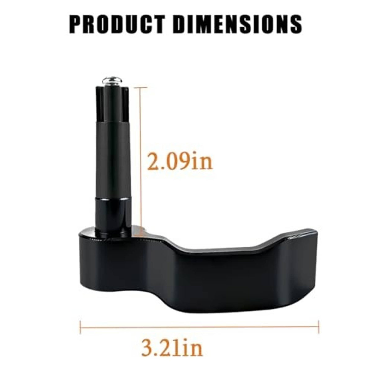 Black thumb throttle lever with 3.21 in length and 2.09 in height